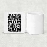 Proud Technical Writer Mom Of Awesome Son - Drink Coaster