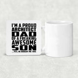 Proud Architect Dad Of Awesome Son - Drink Coaster