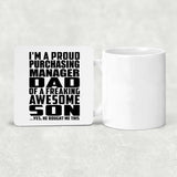 Proud Purchasing Manager Dad Of Awesome Son - Drink Coaster