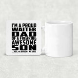 Proud Waiter Dad Of Awesome Son - Drink Coaster