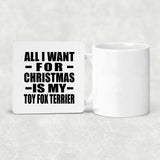 All I Want For Christmas Is My Toy Fox Terrier - Drink Coaster
