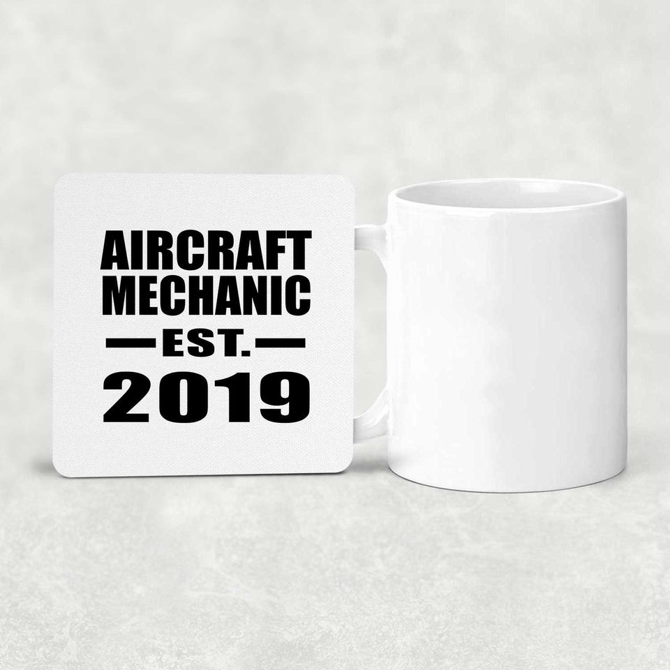 Aircraft Mechanic Established EST. 2019 - Drink Coaster