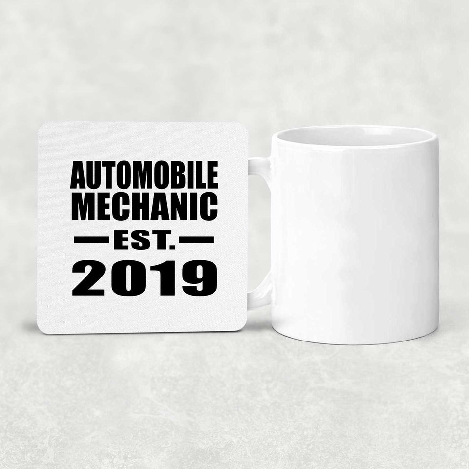 Automobile Mechanic Established EST. 2019 - Drink Coaster