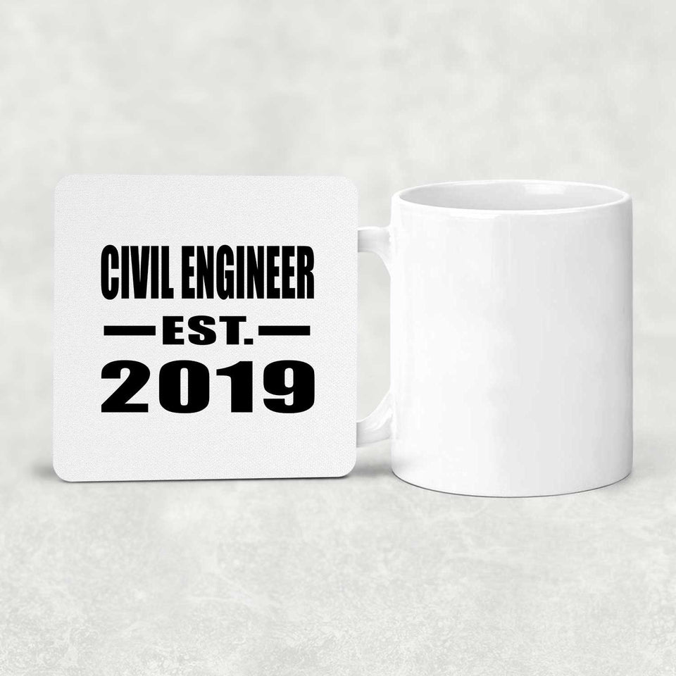 Civil Engineer Established EST. 2019 - Drink Coaster