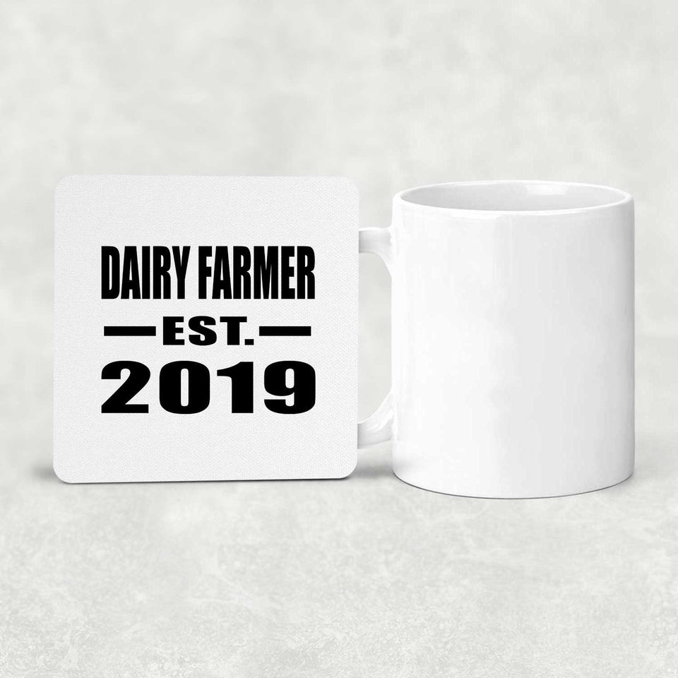 Dairy Farmer Established EST. 2019 - Drink Coaster