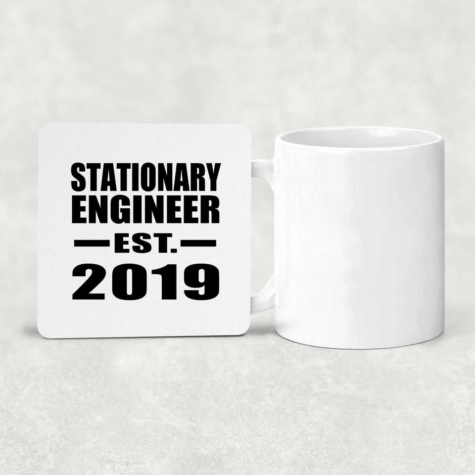 Stationary Engineer Established EST. 2019 - Drink Coaster