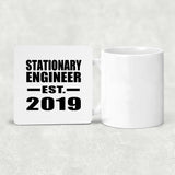 Stationary Engineer Established EST. 2019 - Drink Coaster