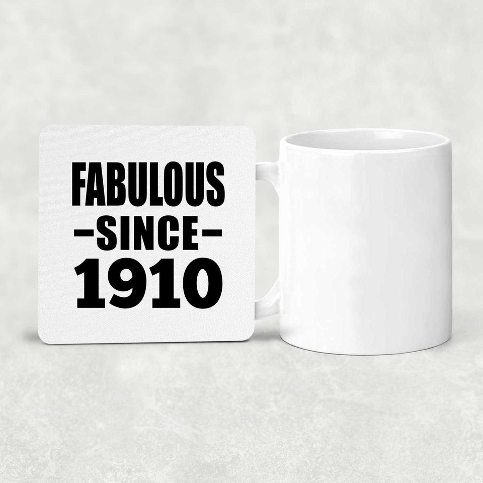 114th Birthday Fabulous Since 1910 - Drink Coaster