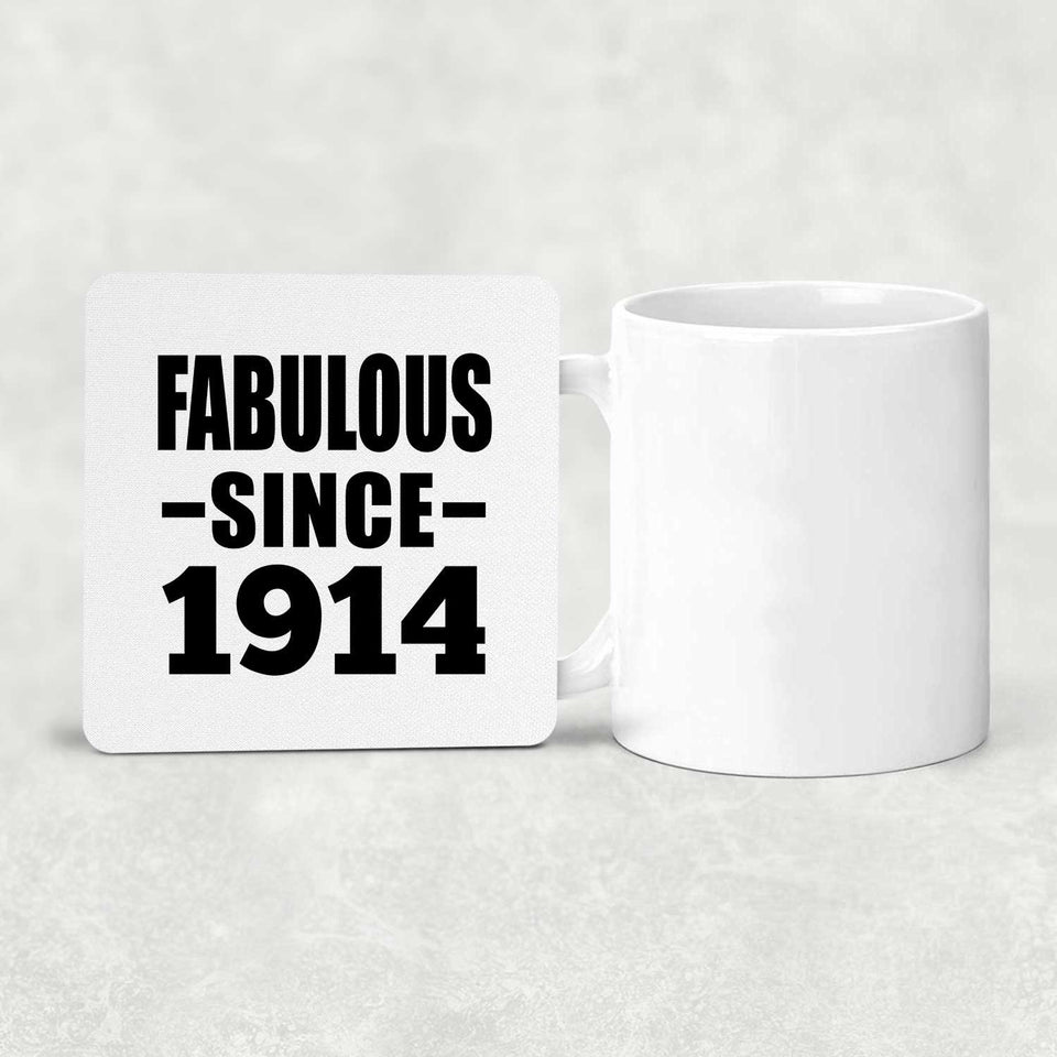 110th Birthday Fabulous Since 1914 - Drink Coaster