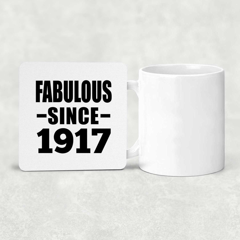 107th Birthday Fabulous Since 1917 - Drink Coaster