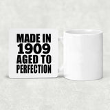 115th Birthday Made In 1909 Aged To Perfection - Drink Coaster