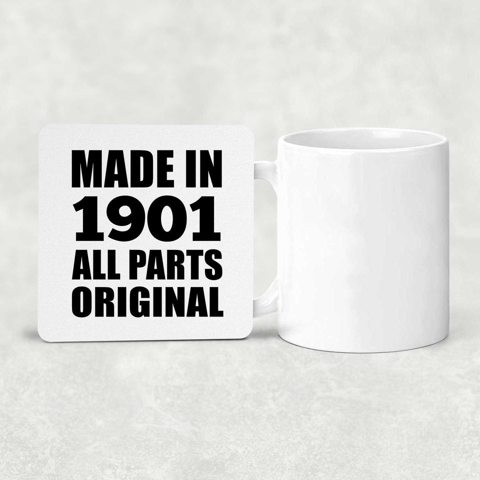 123rd Birthday Made in 1901 All Parts Original - Drink Coaster
