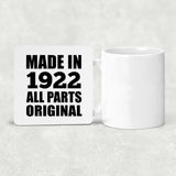 102nd Birthday Made in 1922 All Parts Original - Drink Coaster