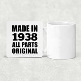 86th Birthday Made in 1938 All Parts Original - Drink Coaster