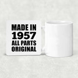 67th Birthday Made in 1957 All Parts Original - Drink Coaster