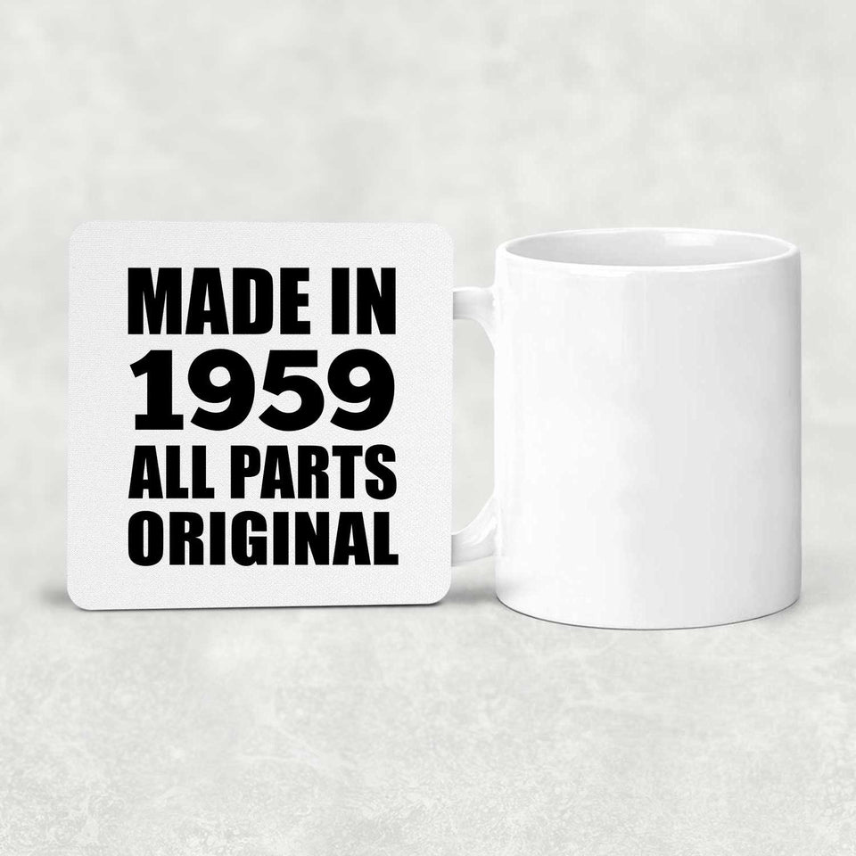 65th Birthday Made in 1959 All Parts Original - Drink Coaster