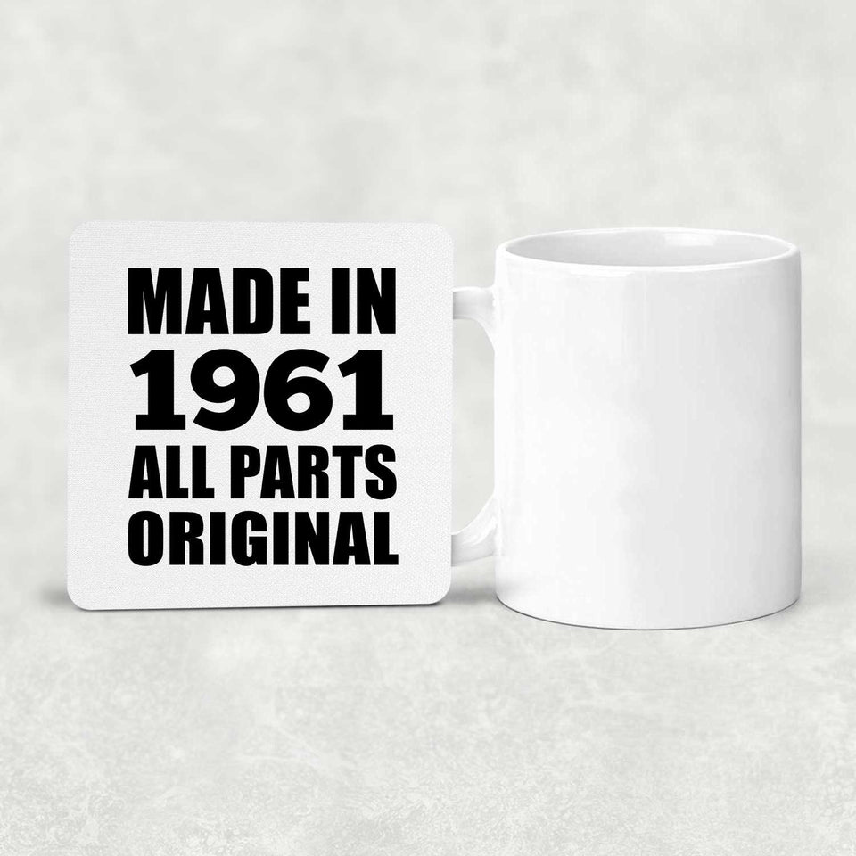 63rd Birthday Made in 1961 All Parts Original - Drink Coaster