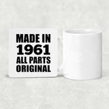 63rd Birthday Made in 1961 All Parts Original - Drink Coaster