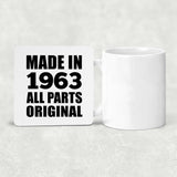 61st Birthday Made in 1963 All Parts Original - Drink Coaster