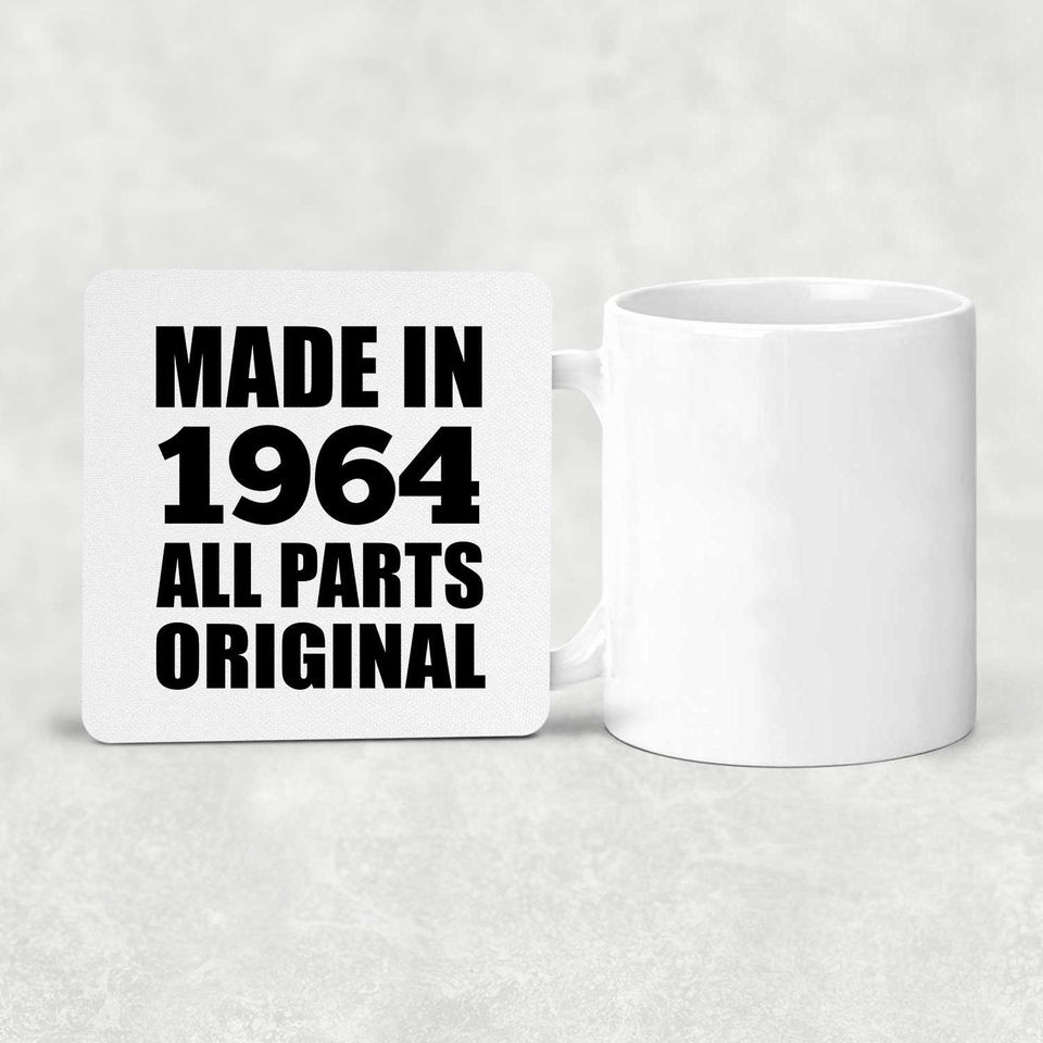 60th Birthday Made in 1964 All Parts Original - Drink Coaster