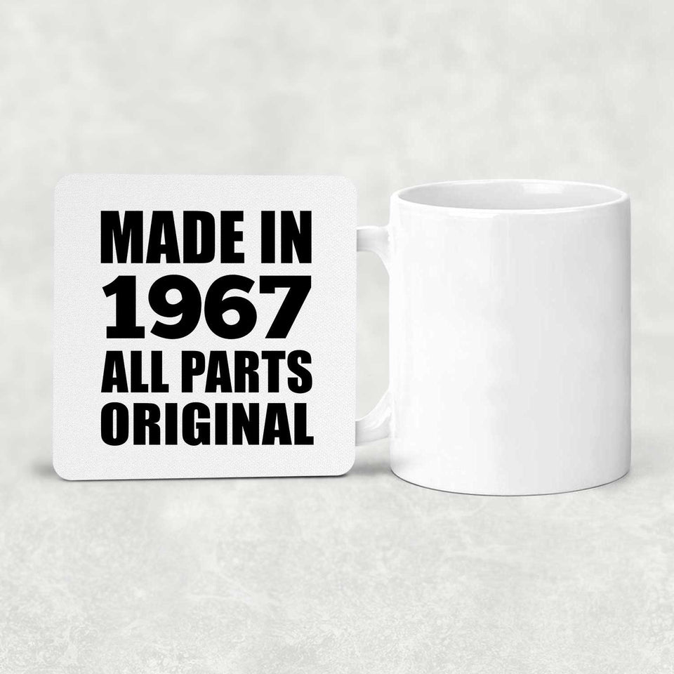 57th Birthday Made in 1967 All Parts Original - Drink Coaster