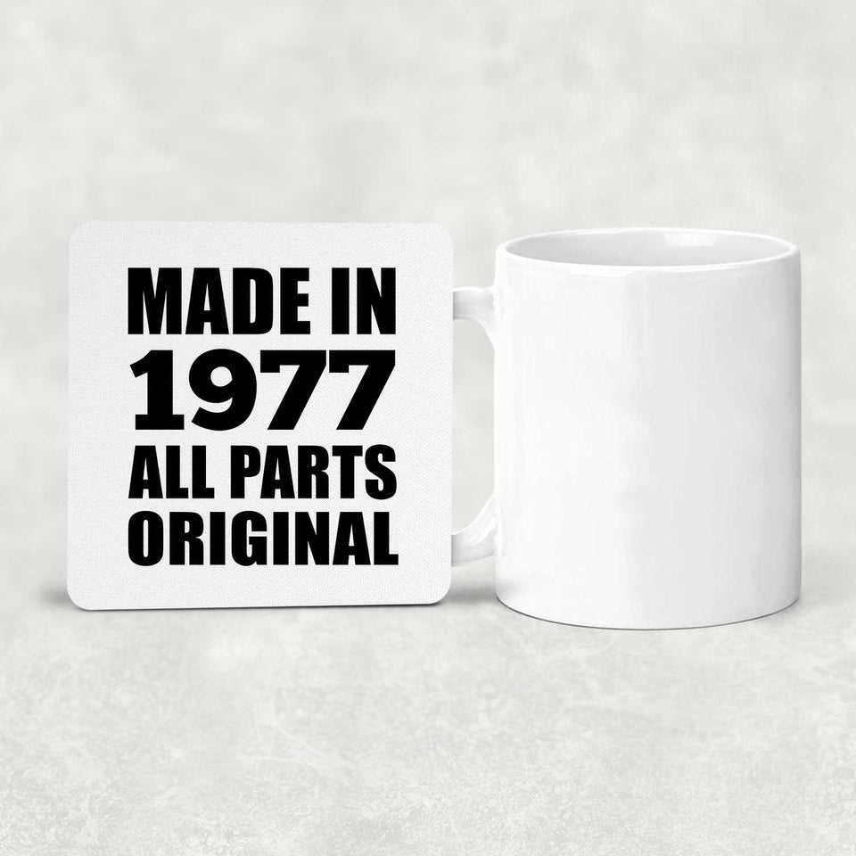 47th Birthday Made in 1977 All Parts Original - Drink Coaster