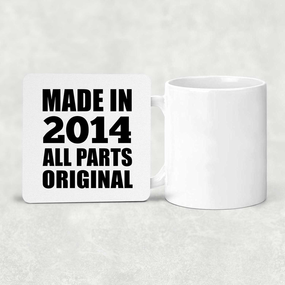10th Birthday Made in 2014 All Parts Original - Drink Coaster