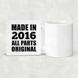 8th Birthday Made in 2016 All Parts Original - Drink Coaster