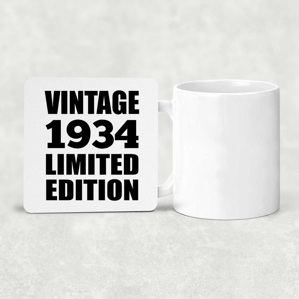 90th Birthday Vintage 1934 Limited Edition - Drink Coaster