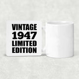 77th Birthday Vintage 1947 Limited Edition - Drink Coaster