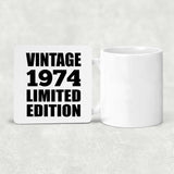 50th Birthday Vintage 1974 Limited Edition - Drink Coaster