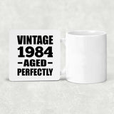 40th Birthday Vintage 1984 Aged Perfectly - Drink Coaster