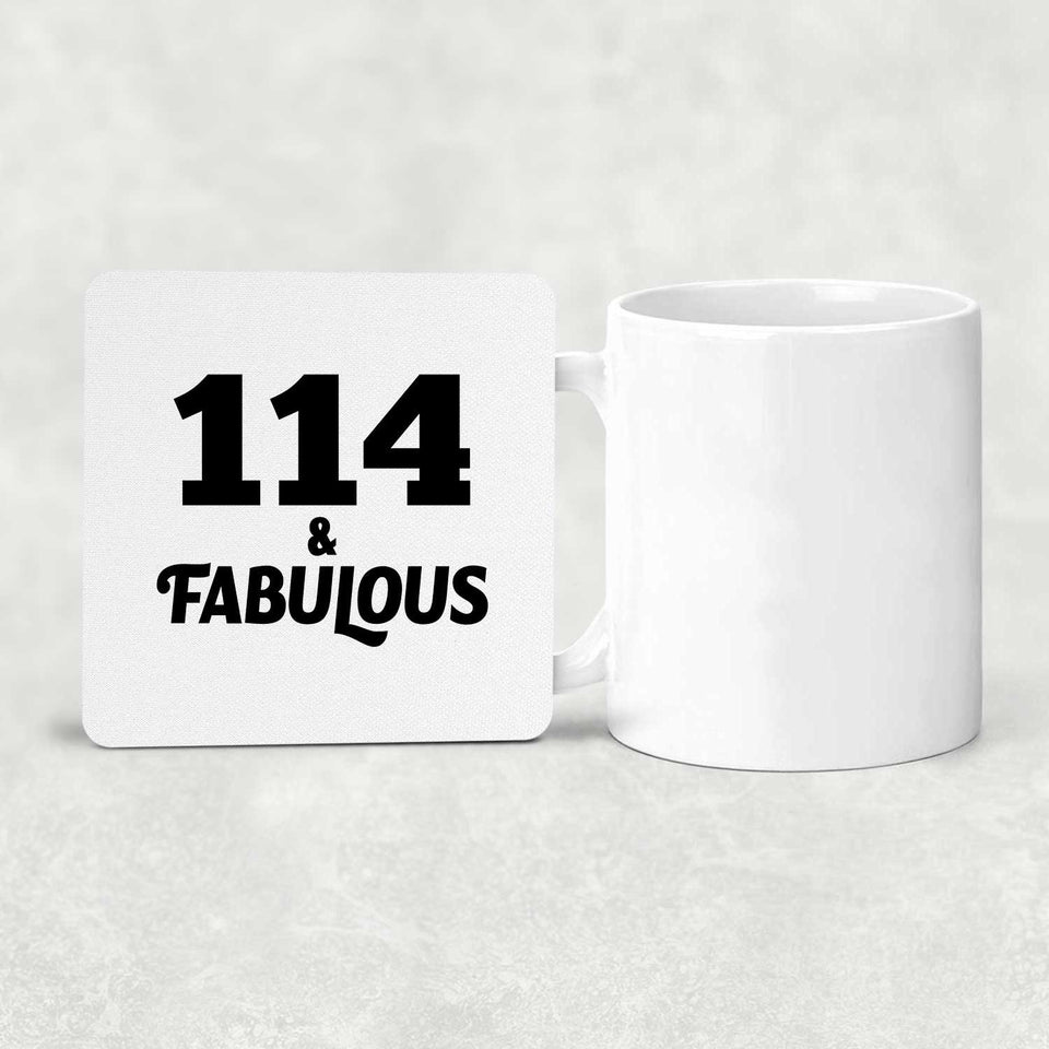114th Birthday 114 & Fabulous - Drink Coaster