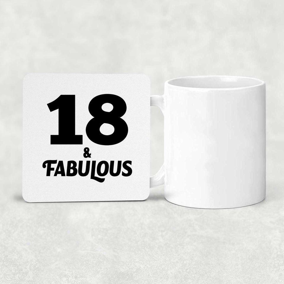 18th Birthday 18 & Fabulous - Drink Coaster