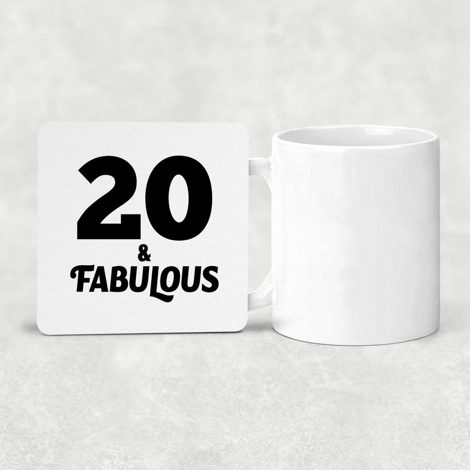 20th Birthday 20 & Fabulous - Drink Coaster