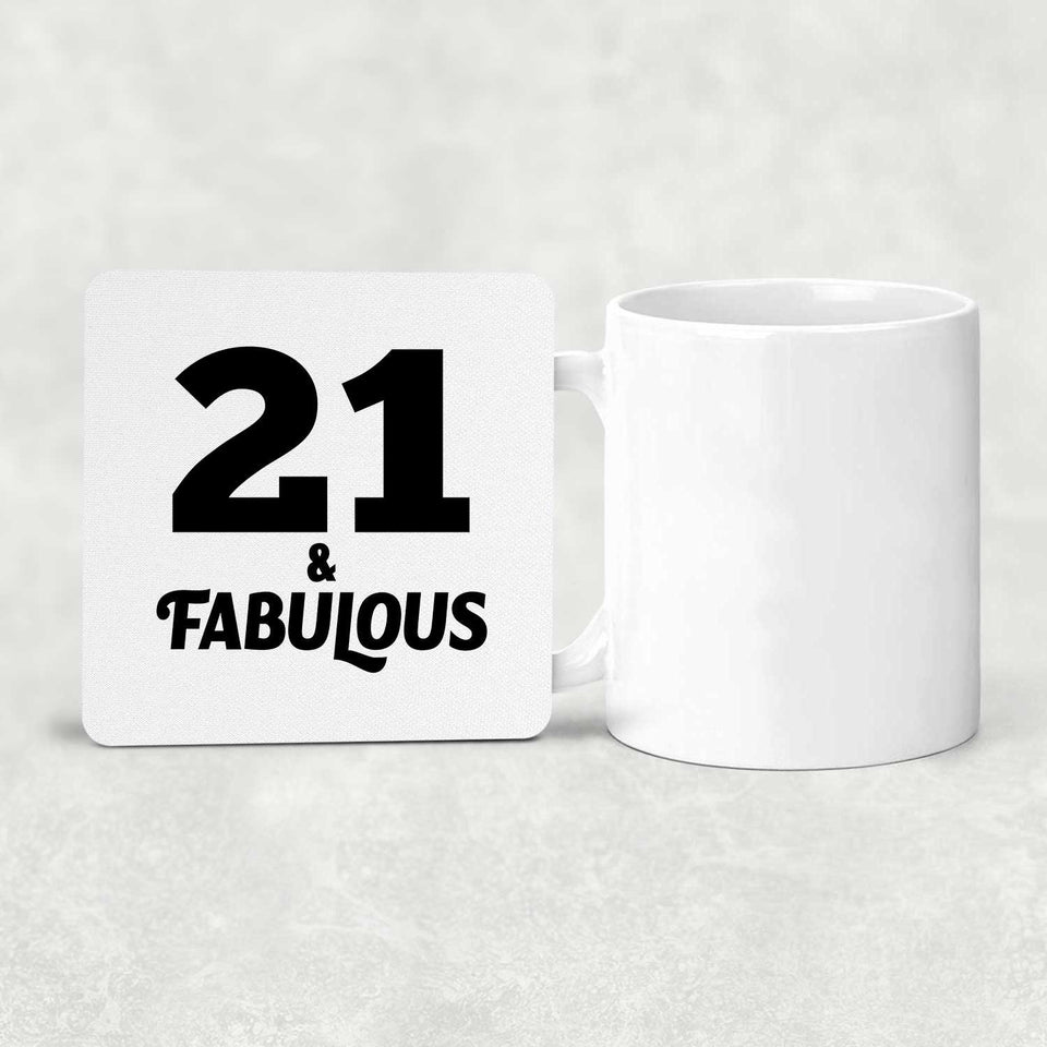 21st Birthday 21 & Fabulous - Drink Coaster