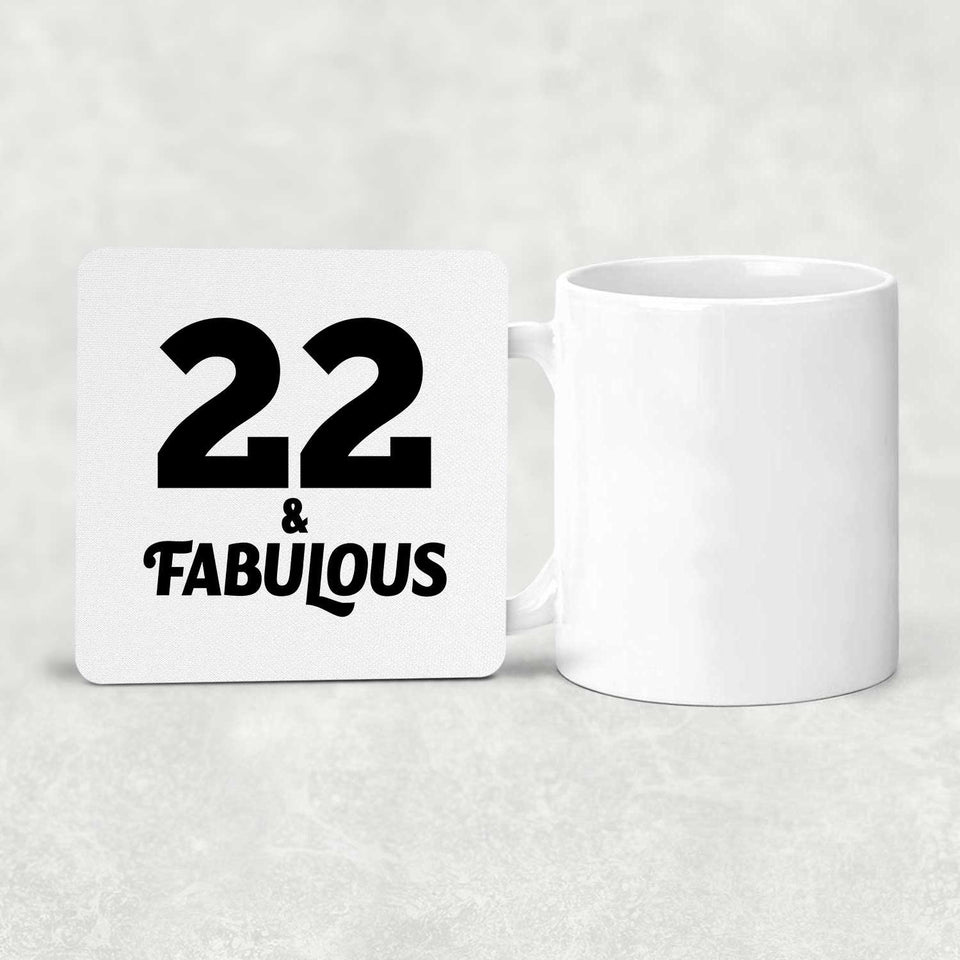 22nd Birthday 22 & Fabulous - Drink Coaster