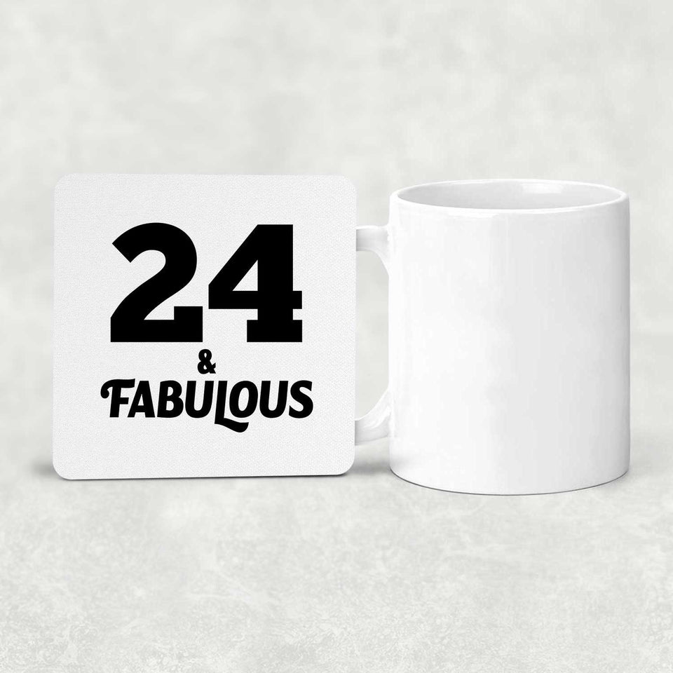 24th Birthday 24 & Fabulous - Drink Coaster