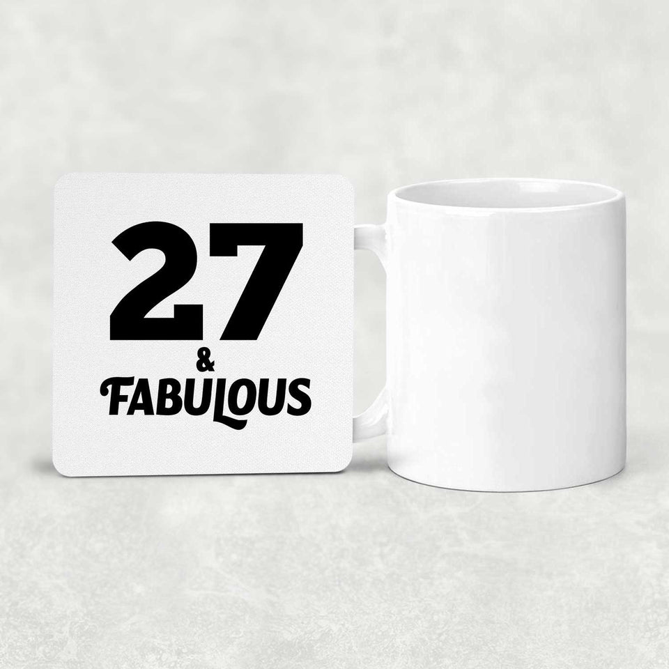 27th Birthday 27 & Fabulous - Drink Coaster