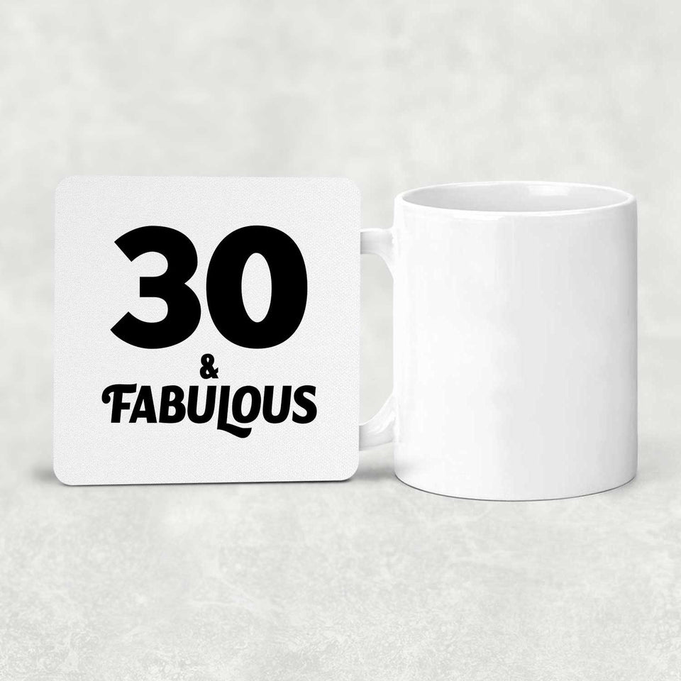30th Birthday 30 & Fabulous - Drink Coaster