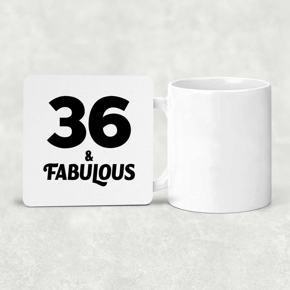 36th Birthday 36 & Fabulous - Drink Coaster