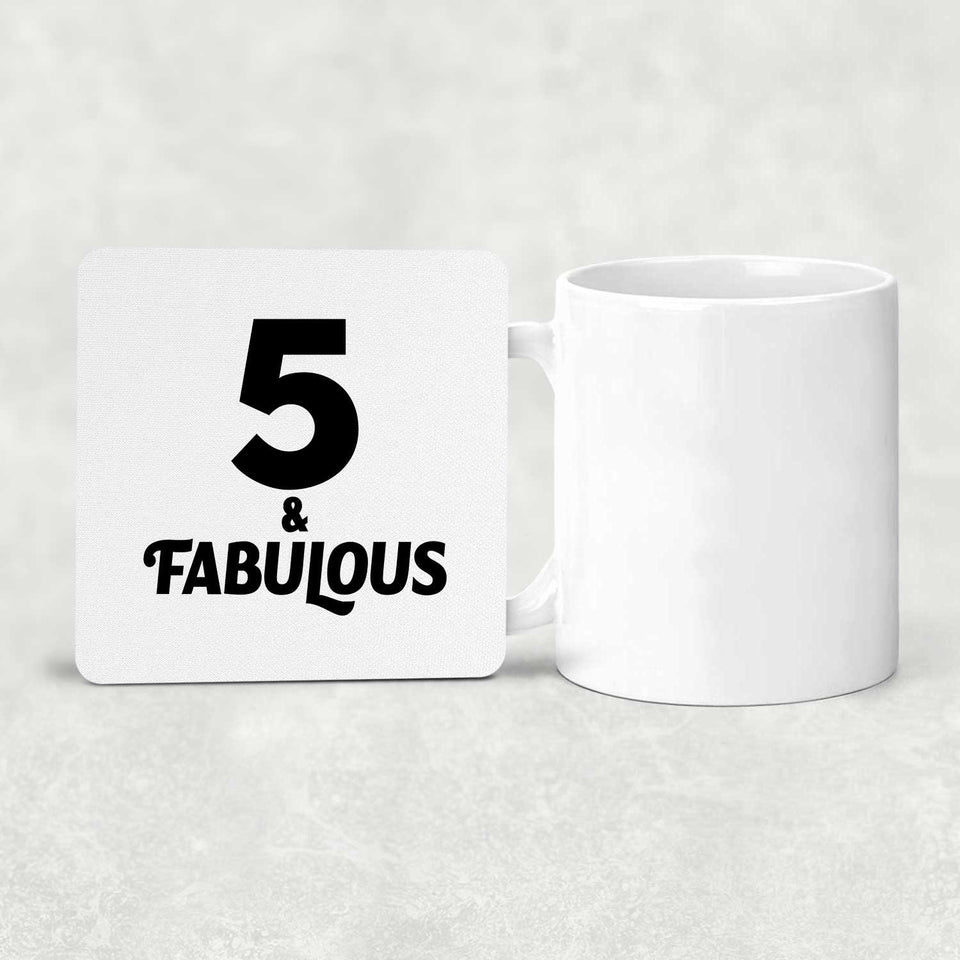 5th Birthday 5 & Fabulous - Drink Coaster