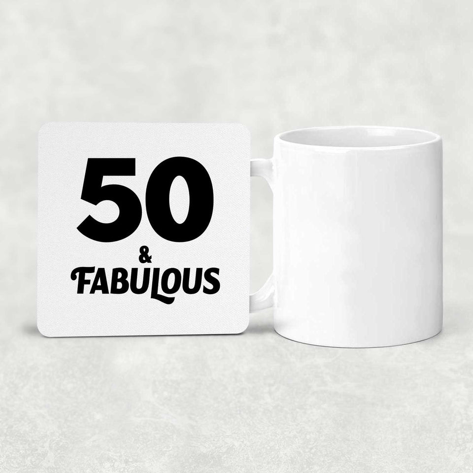 50th Birthday 50 & Fabulous - Drink Coaster