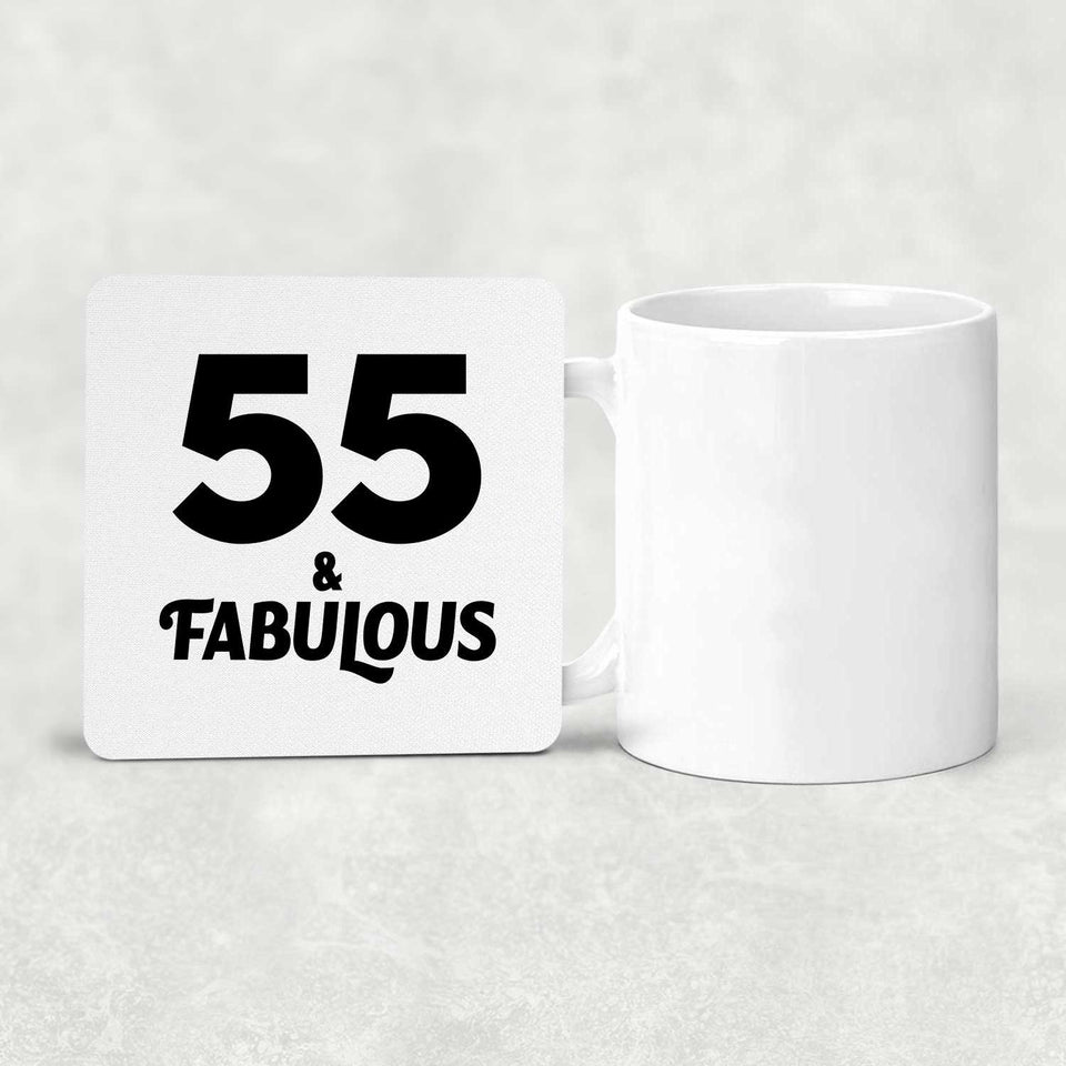 55th Birthday 55 & Fabulous - Drink Coaster