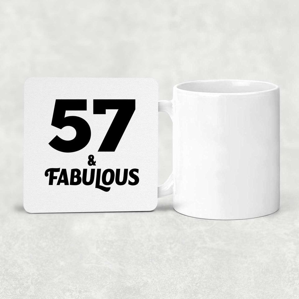 57th Birthday 57 & Fabulous - Drink Coaster