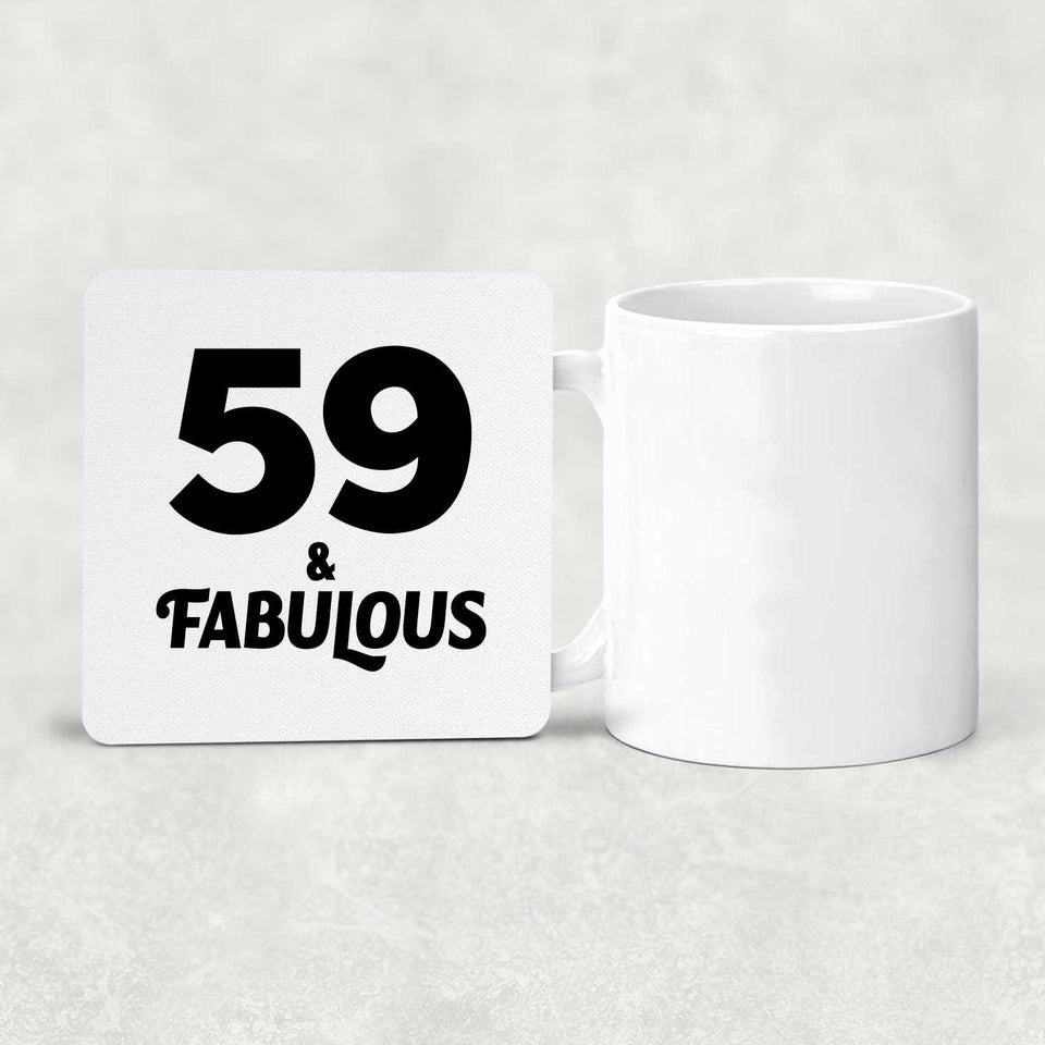 59th Birthday 59 & Fabulous - Drink Coaster
