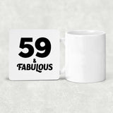 59th Birthday 59 & Fabulous - Drink Coaster