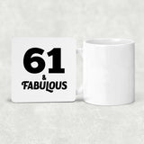 61st Birthday 61 & Fabulous - Drink Coaster