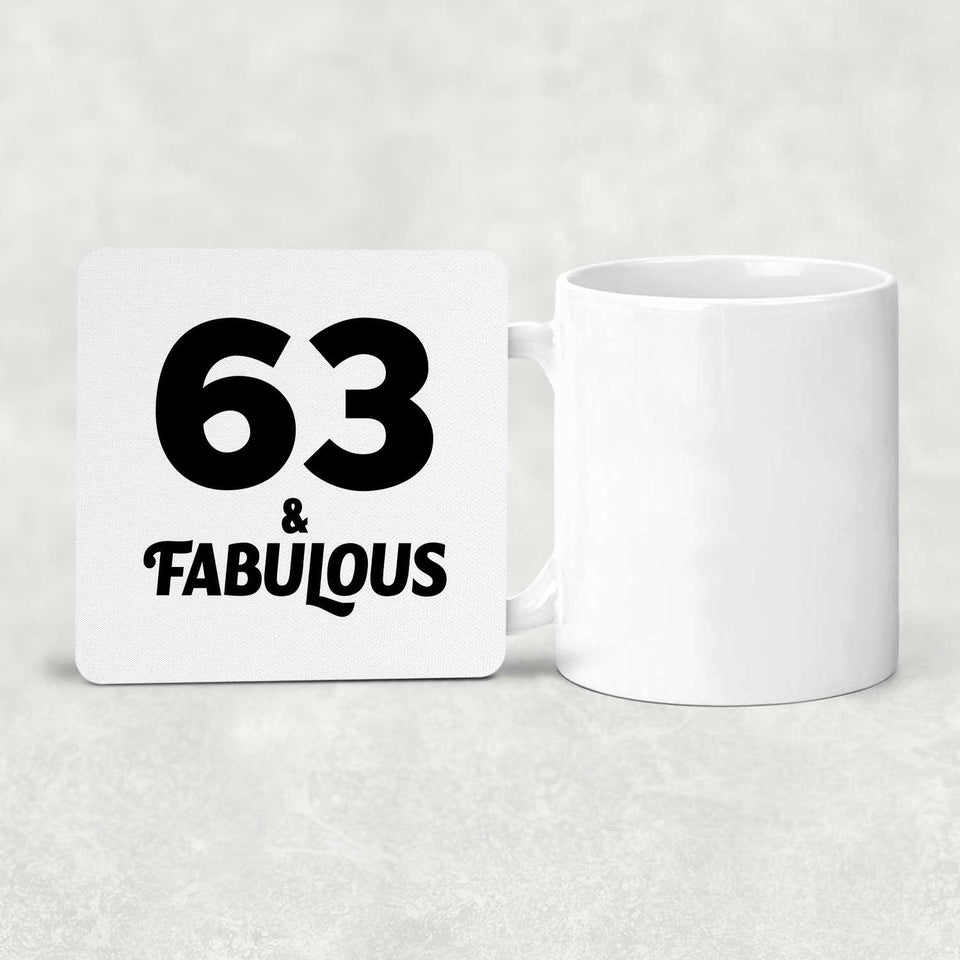 63rd Birthday 63 & Fabulous - Drink Coaster