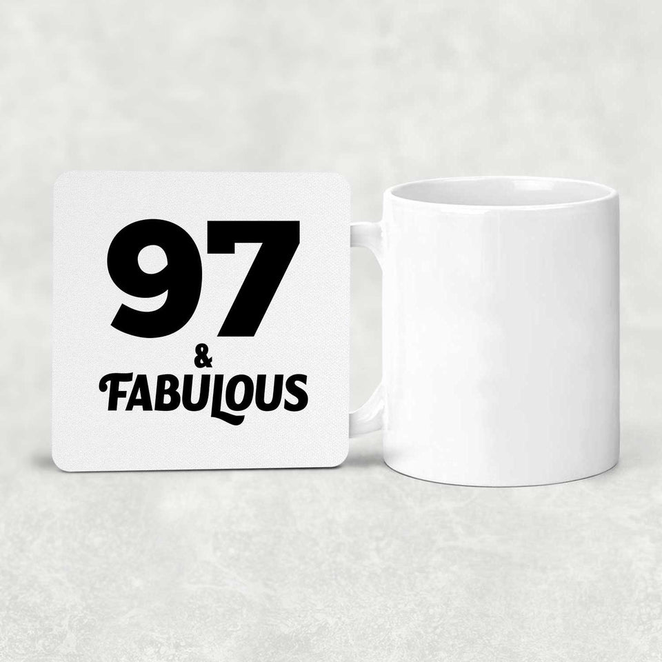 97th Birthday 97 & Fabulous - Drink Coaster